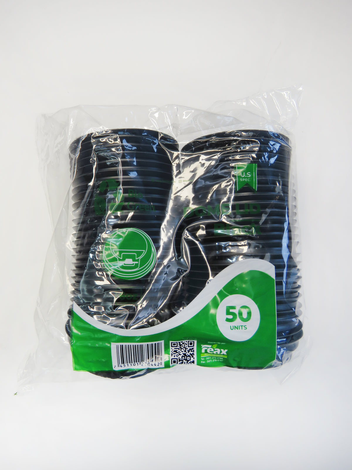 TAPA CAFE PLAST. PS NEGRA 6 OZ. TRAVELER 73 MM. BIO GREEN 20 (2x25)