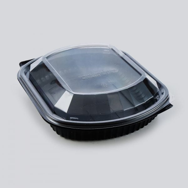 BANDEJA PARA COMIDA #1 SIN DIVISION (CRISTAL/NEGRO) 150 UNIDADES