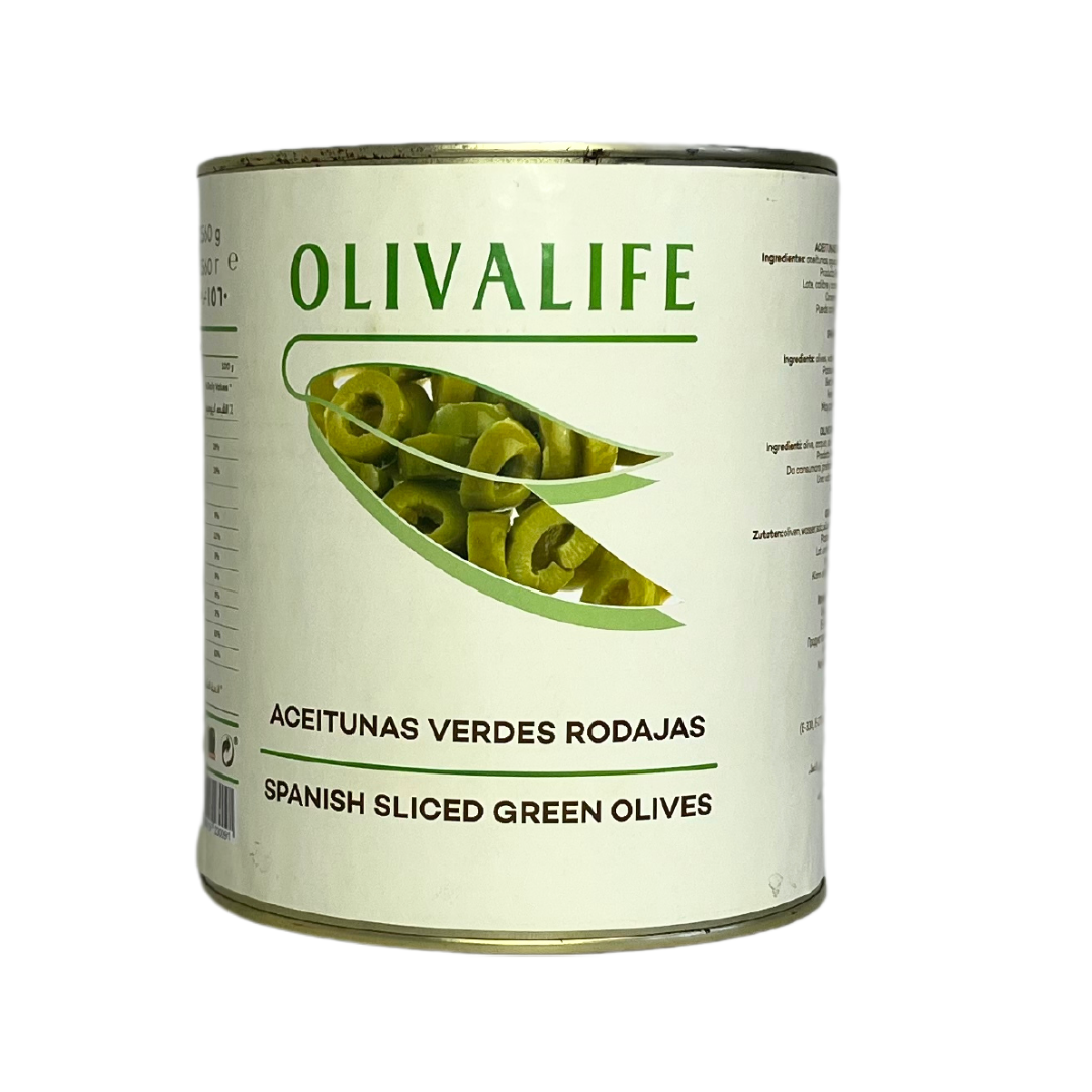ACEITUNAS VERDES REBANADAS OLIVALIFE 6/3 KG.
