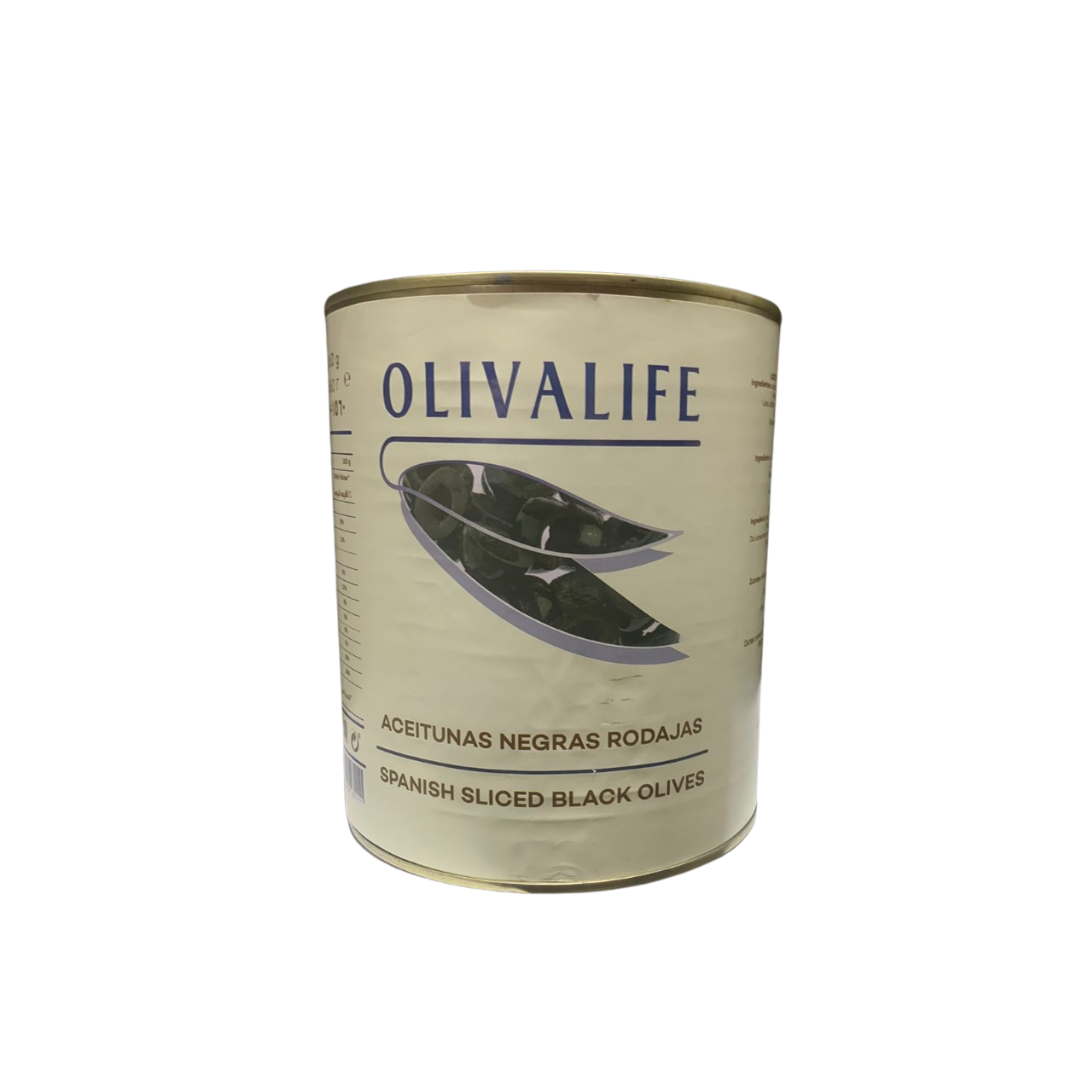 ACEITUNAS NEGRAS REBANADAS OLIVALIFE  6/3 KG.(RODAJA)
