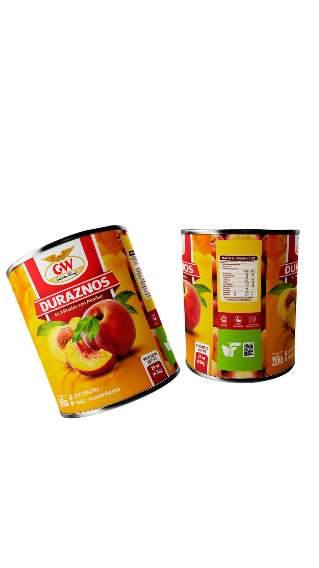 DURAZNOS EN MITADES GOLDEN WING 12/29 OZ. (820 G.)