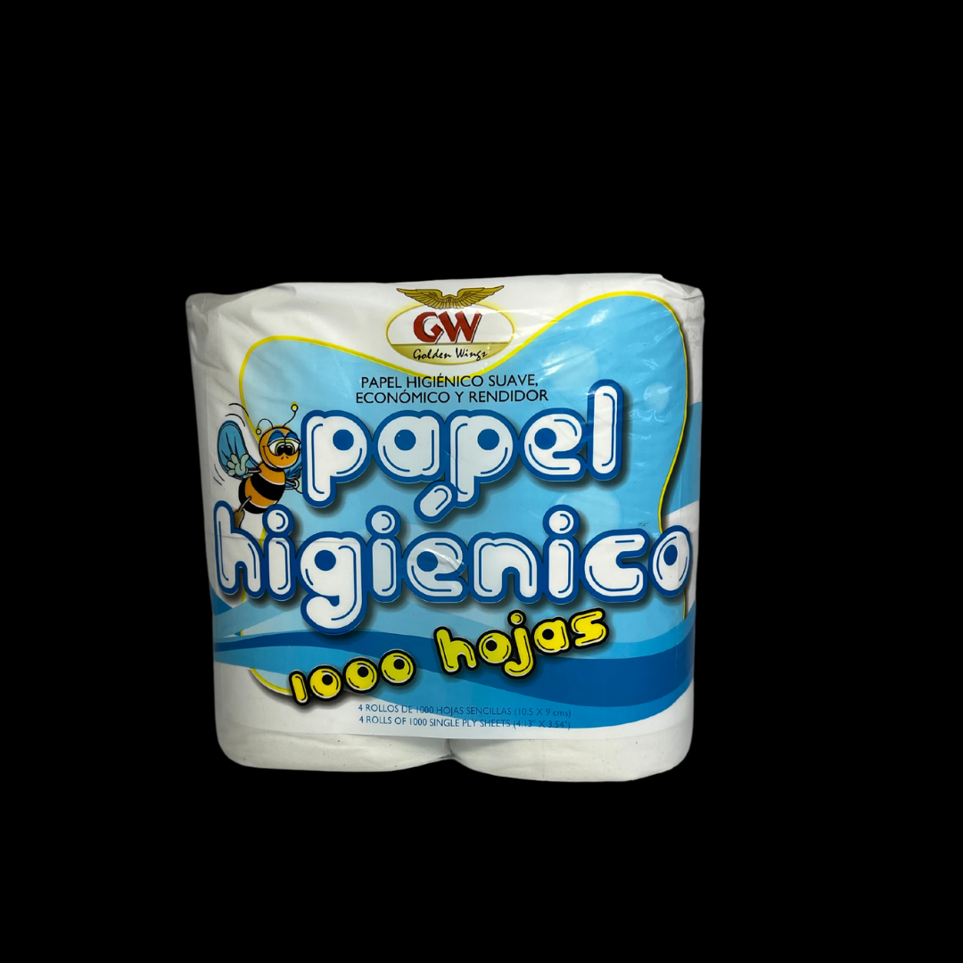 PAPEL HIGIENICO FOUR PACK GOLDEN WINGS 12 (4 X 1000 HOJAS)