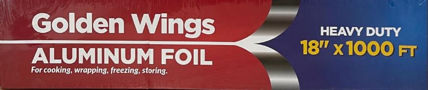 PAPEL ALUMINIO GOLDEN WINGS 18" X 1000 FT.