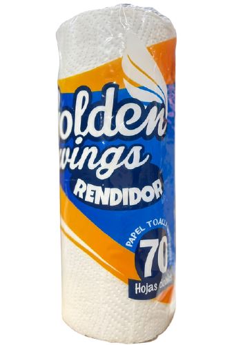 PAPEL TOALLA 2 PLY GOLDEN WINGS 24/70 HOJAS