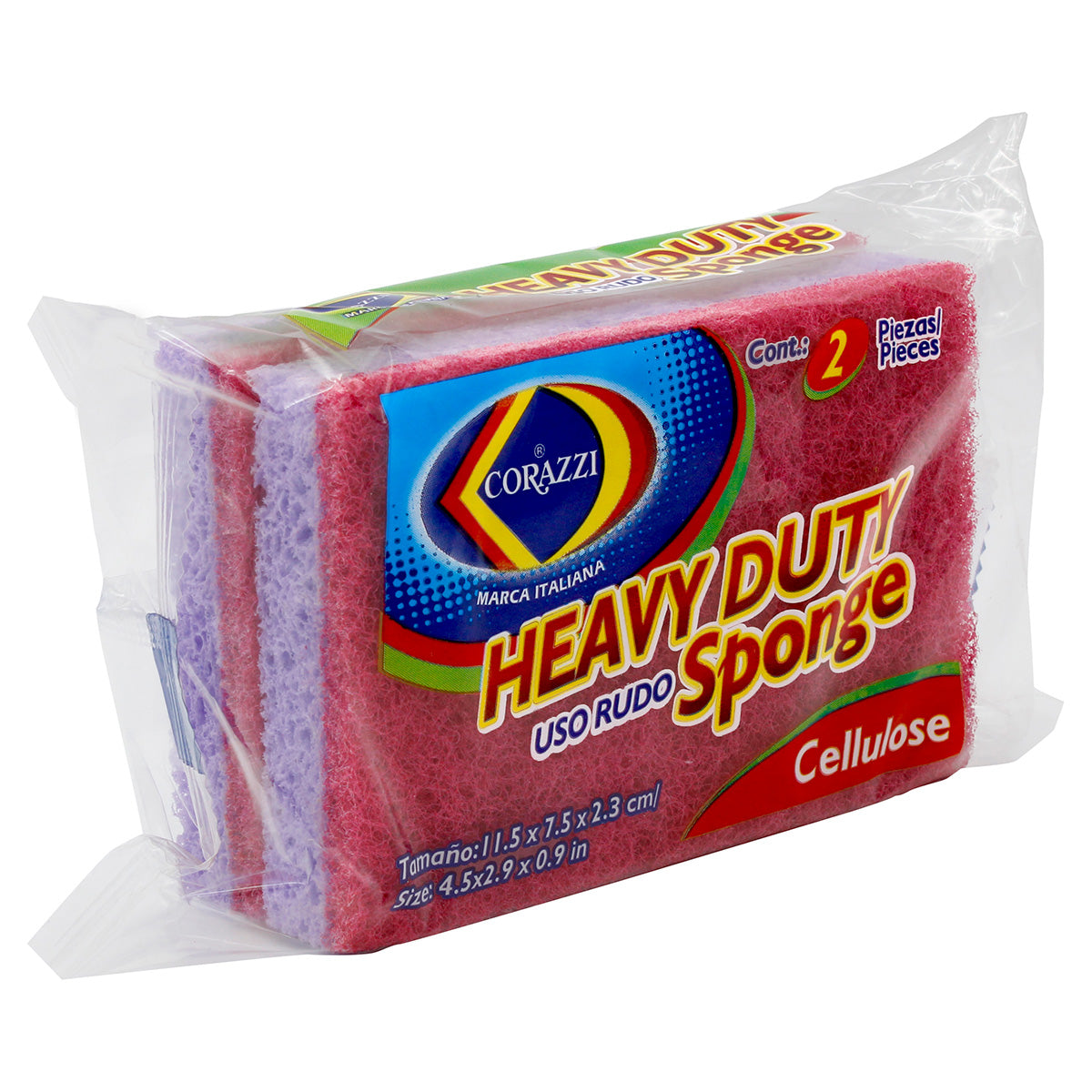 ESPONJA CELULOSA HEAVY DUTY ROSA XCE001F CORAZZI 12/2 UNIDS.