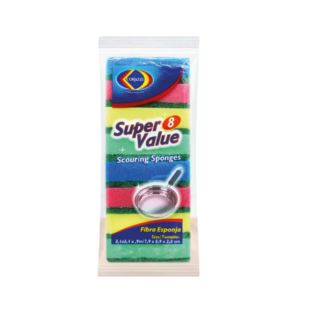 ESPONJA SUPER VALUE XW008B CORAZZI 6/8 UNIDS.